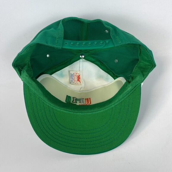 Crown Classic Baseball Cap Mens OS White Green LMJ Club Embroidered Strapback - Picture 6 of 7